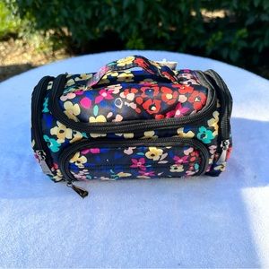NWT Lug Trolley Mini Cosmetic Case WILDFLOWERS BLACK